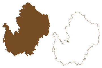 Finnoy island (Kingdom of Norway) map vector illustration, scribble sketch Finnoy map