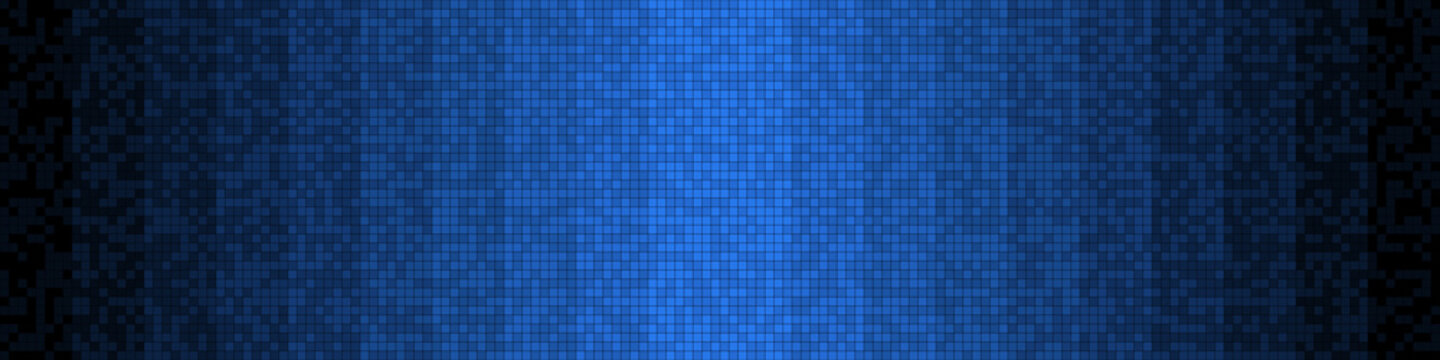 Wall textured tiled in color blue for technology background or backdrop. and dark border shadow gradient. billboard size.