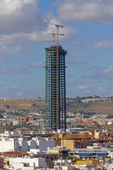 Obraz premium Sevilla (Spain). Construction of the Pelli Tower in Seville