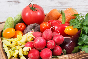 Vegetables as source minerals and vitamins. Best food for slimming and dieting