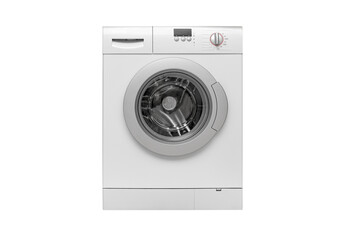 White washing machine isolated on white background.