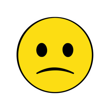 Sad face emoji. Isolated. Vector. Cartoon