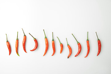 Red curry paste arranged on a white background isolate