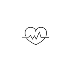 Pulse heart medical cardiac line icon. Ekg cardiology heartbeat