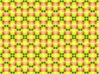 Vector background image with tartan fabric pattern with lemon green, salmon squares