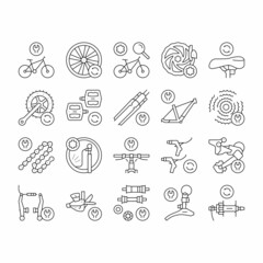Bike Repair Service Collection Icons Set Vector .