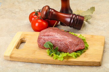 Raw beef piece for cooking