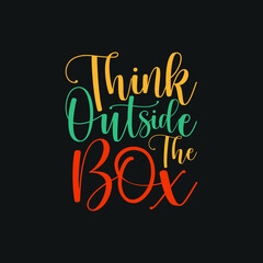 Think outside the box typography Premium Vector