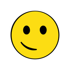 Smirking emoji. Isolated. Vector. Cartoon