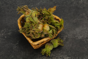 Hazel nuts in the basket