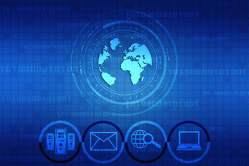 Binary Code Background, Digital Abstract technology background, flowing number one and zero text in binary code format in technology background. Internet Big data Concept