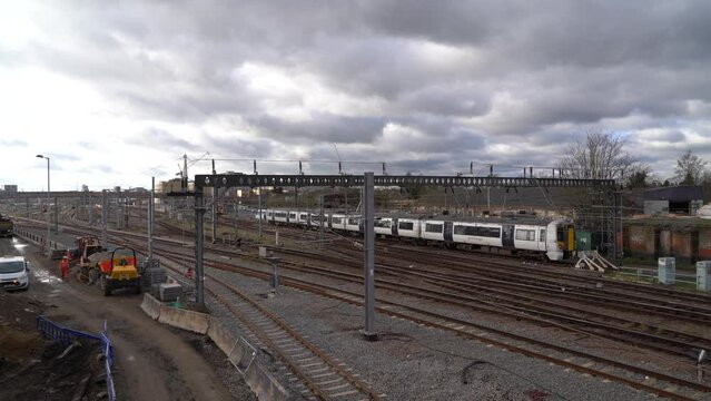The train tracks in Cambridge UK. 14.02.22