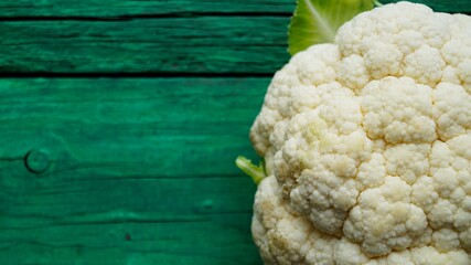 cauliflower on a wooden table