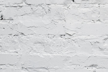 Close-up of a brick wall. Frontage wall in the interior of white brick. White brick background.