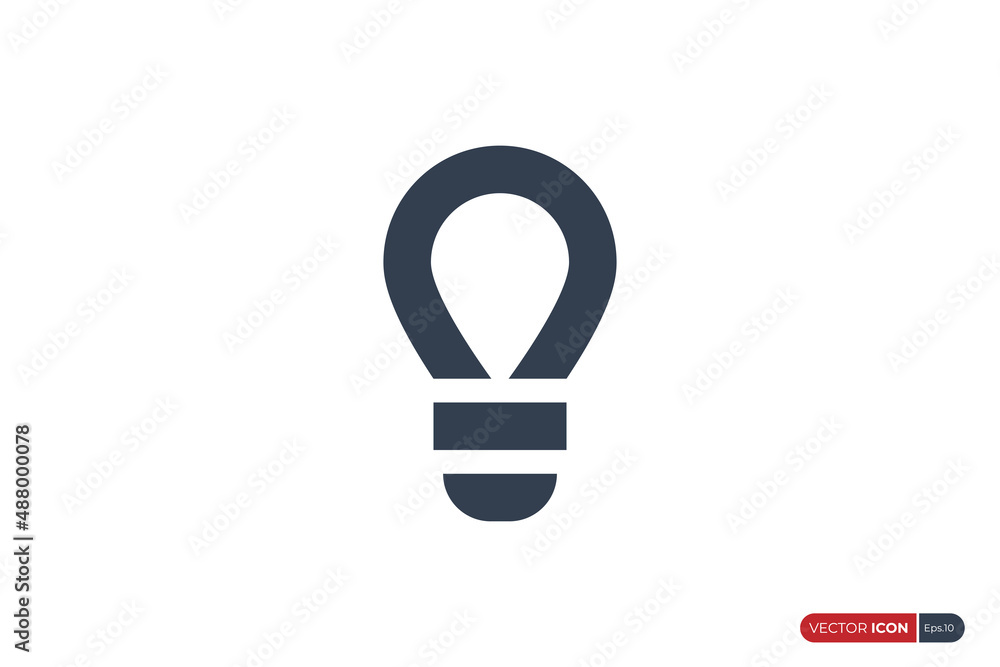 Poster simple light bulb icon isolated on white background. flat vector icon design template element.