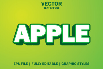 green color apple text effect editable.