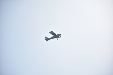 Perspective view of light aircraft in flight