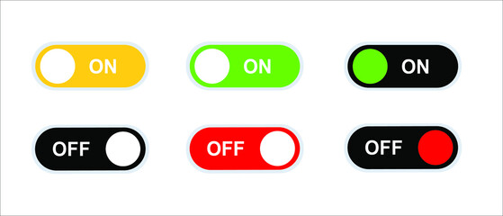 Modern web template with blue switch on off on black background. Switch on off for web design. Vector template. Vector design. Electric power. Design element. Business circle. Modern design.