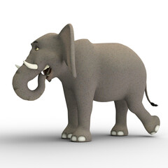 3D-illustration of a cute and funny adult cartoon elephant talking