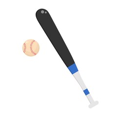 Vector illustration of a baseball and baseball bat for sports in competition, perfect for sports advertising