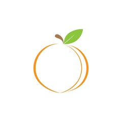Peach fruit logo vector