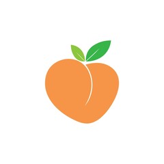 Peach fruit logo vector