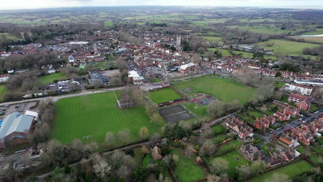 Tenterden Kent  England Aerial drone  of high street and town centre