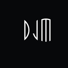 Title: DJM Letter logo design with a circular shape vector in illustration.