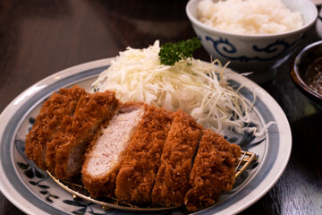 Japanese Set Meal, Tonkatsu Pork Cutlet with Rice