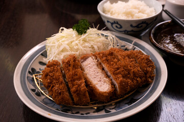 Japanese Set Meal, Tonkatsu Pork Cutlet with Rice
