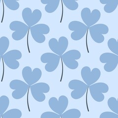 simple cute floral pattern - beautiful pink leaves of a plant on a blue background