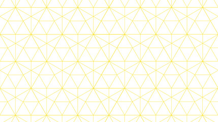 Abstract vector background of bright yellow geometrical lines forming pattern on white background. Seamless pattern. Classic, simple, clean design. Summer, cheerful, vibrant background. Copy space.