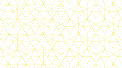 Abstract vector background of bright yellow geometrical lines forming pattern on white background. Seamless pattern. Classic, simple, clean design. Summer, cheerful, vibrant background. Copy space.