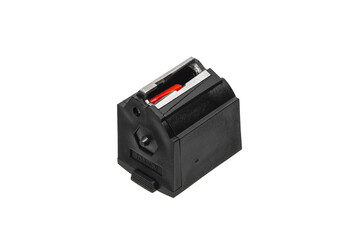 .22lr rifle magazine isolated on white back