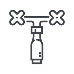 Vector faucet line icon isolated on transparent background.