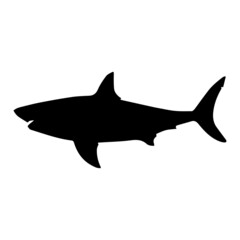 icon shark black , white background