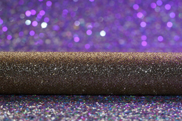 Fabric printed with sparkling stones and blurred background