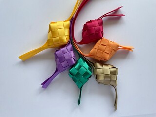colorful ketupat ribbon for decoration