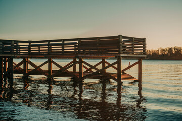 Fototapeta premium pier at sunset