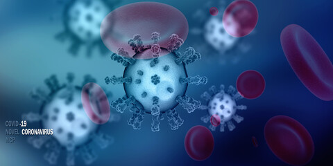 3d render Corona virus microscopic view
