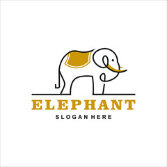 Animal Logo Design Simple Elephant Line Art Style 