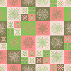 ceramic tiles in patchwork style vector seamless pattern ethnic backgrounds