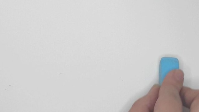 Erase with a blue eraser.  