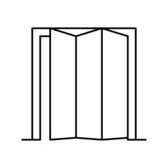 folding door line icon vector illustration
