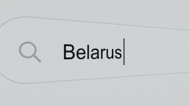 Belarus - Internet browser search bar typing ex-soviet country name.