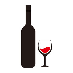 wine bottle glass icon vector on white background