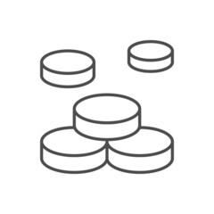 Pile of coins line outline icon