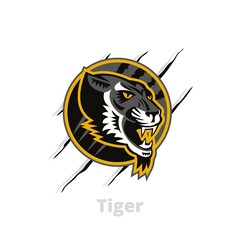Design grafis golden tiger icon logo