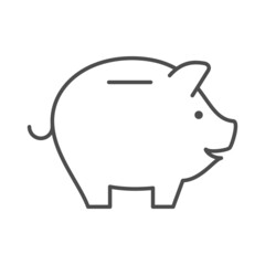 Piggy bank line outline icon