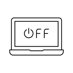 off laptop line icon vector illustration